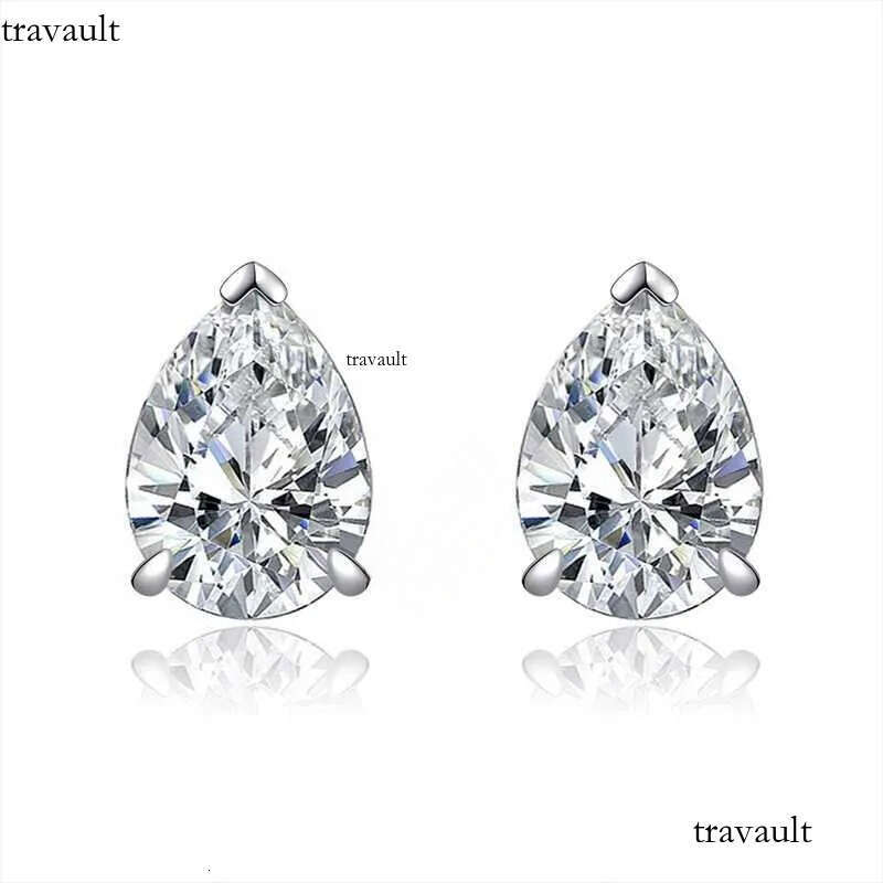 Zuanfa Best Selling Jewelry 1ct-3ct d Lab Pear Moissanite Dia Popular Sterling Sier Mens Stud Earrings