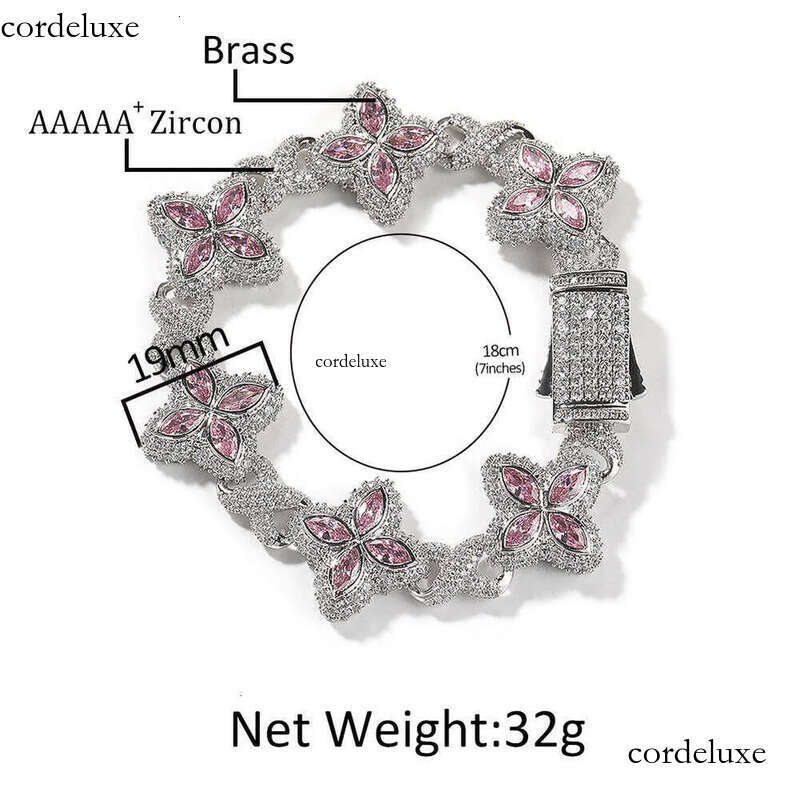 Hip hop Rap Unlimited Clover Bracelet Fashion Trendy Cool Pi Handsome High End 5A Zircon Color Handmade Jewelry 20