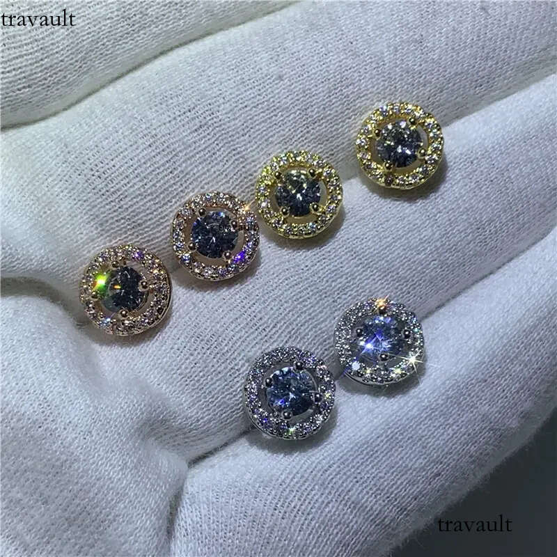 Vecalon New Arrival Best Friends Gold Plated Earings Big Dia for Women White Zircon Earrings 2024