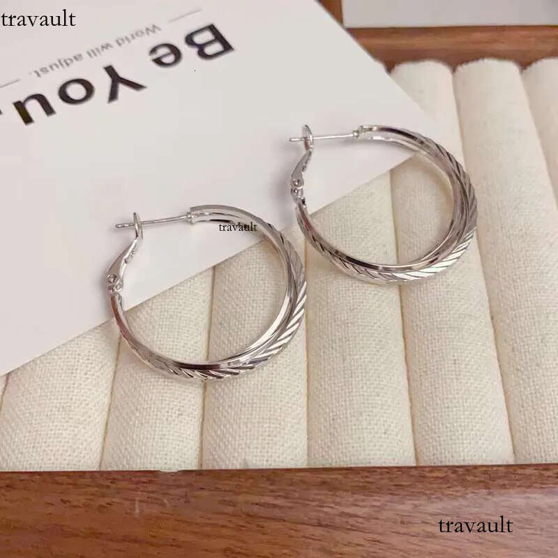 DHCollections Ins Fashion Double Twist Earrings Simple Copper Gold-Plated S Sier Waterproof Brass Trendy Wholesale Socialite Temperament