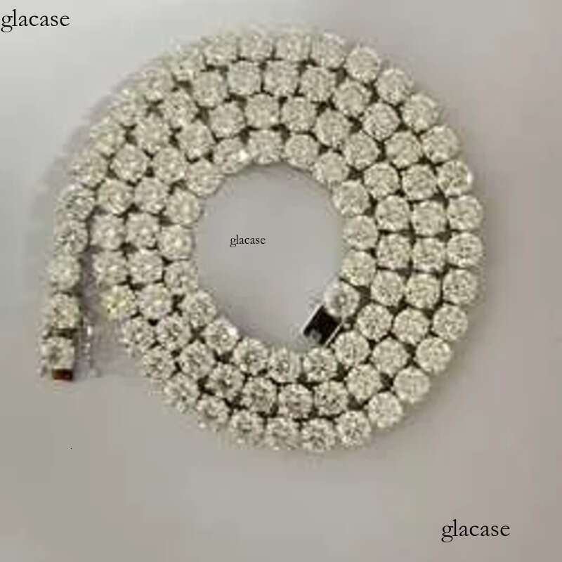 HQ GEMS Hip Hop Jewelry 20 Inch 5mm Sterling Sier Iced Out Moissanite Dia Tennis Necklace 81