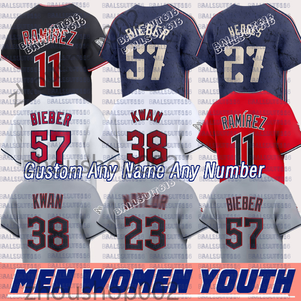 11 Jose Ramirez 57 Shane Bieber Josh Naylor Guardians Jerseys Andres Gimenez Tanner Bo Naylor Kyle Manzardo Brayan Rocchio Custom City Baseball Jerseys