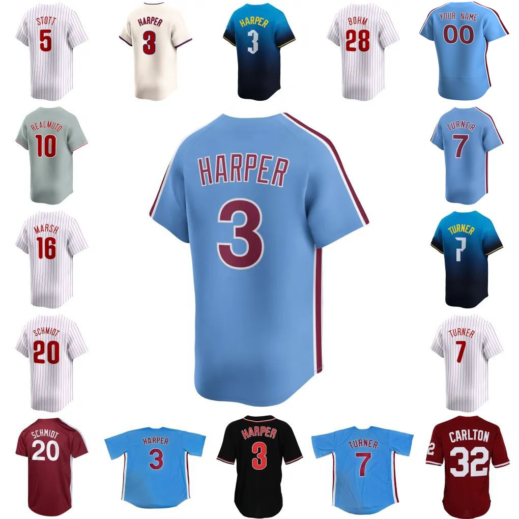 Jhoan Duran 3 Harper Baseball Jersey Trea Turner Kyle Schwarber JT Realmuto Alec Bohm Bryson Stott Nick Castellanos Zack Wheeler Brandon Marsh Aaron Nola Schmidt1