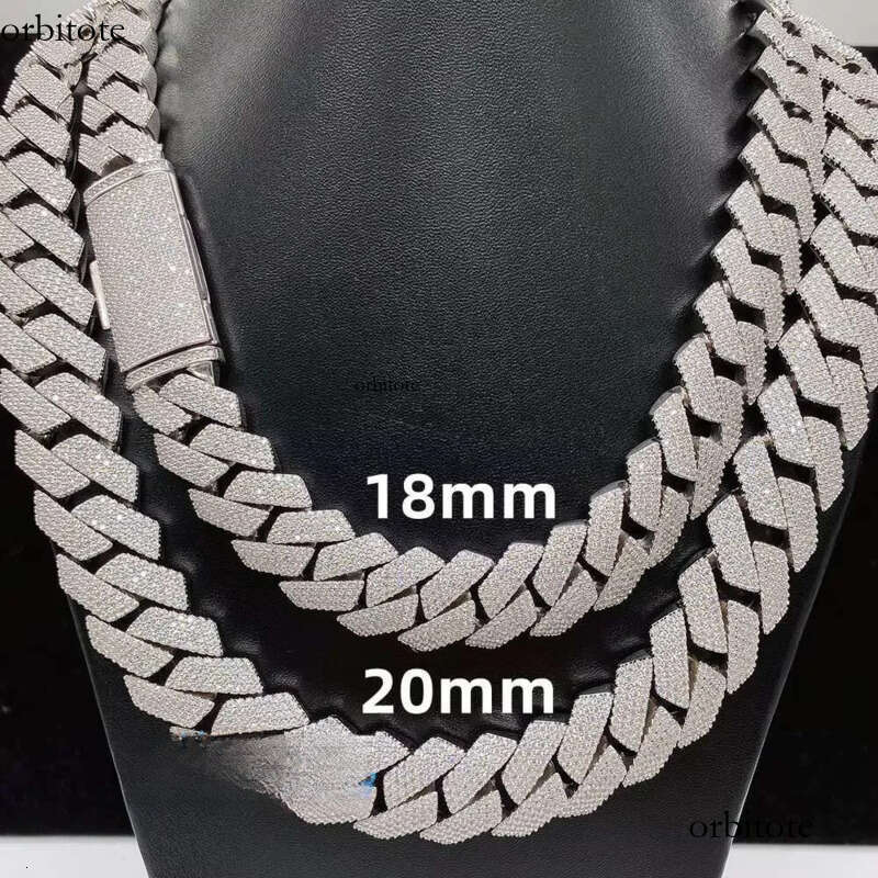15MM 18MM 20MM Heavy Custom Hip Hop Iced Out Jewelry Moissanite Dia Cuban Link Chain f3