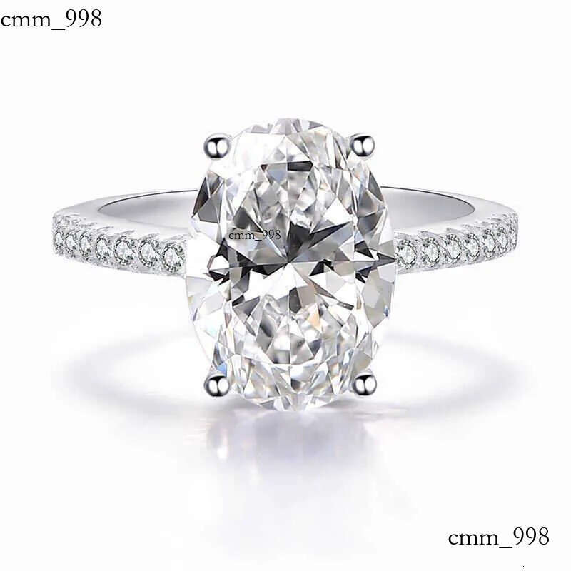 Extra large dia ring Classic 100% Sterling Sier 9 CT Oval Created Moissanite Gemstone Wedding Engagement Ring Fine Jewelry Gift