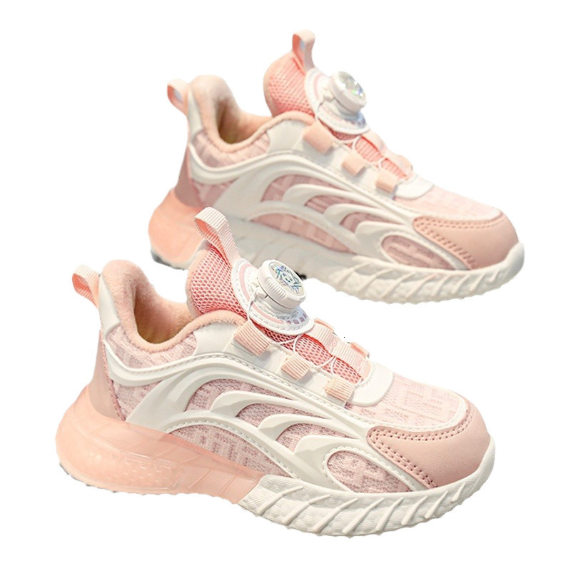 Children's Rotating Buckle Sports Shoes Girls' Wool Lining Designer Shoes Fashionable Autumn New Designer Luxury Shoes Men's And Women&