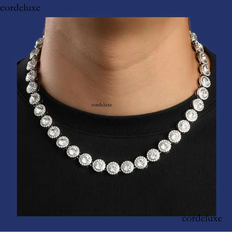 Dia designer for woman angelic iced out chain AAA beads moissanite jewelry plated sier necklace part wedding zh195 67