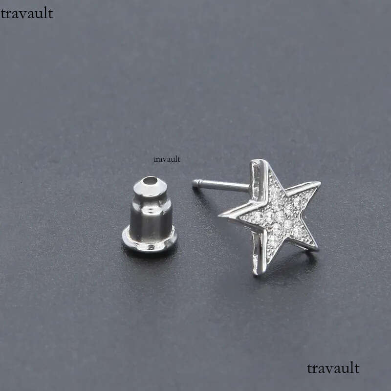 Mens Hip Hop Stud Earrings Jewelry Fashion High Quality Gold Sier Five-pointed Star Earring For Men