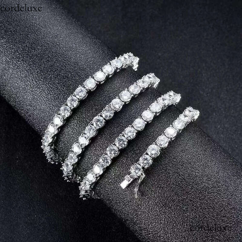 Fine Jewelry Men Women Sterling Sier Moissanite Dia Cluster Iced Out Tennis Chain Necklace 64