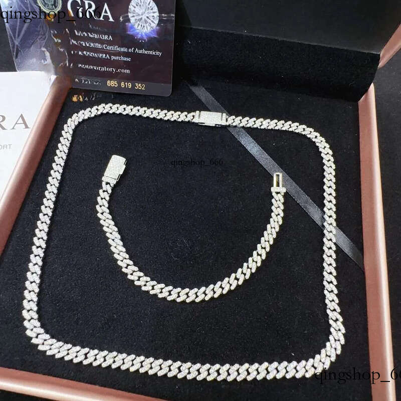 necklace sterling sier wholesale price iced out vvs moissanite dia jewelry hip hop cuban link chain c1