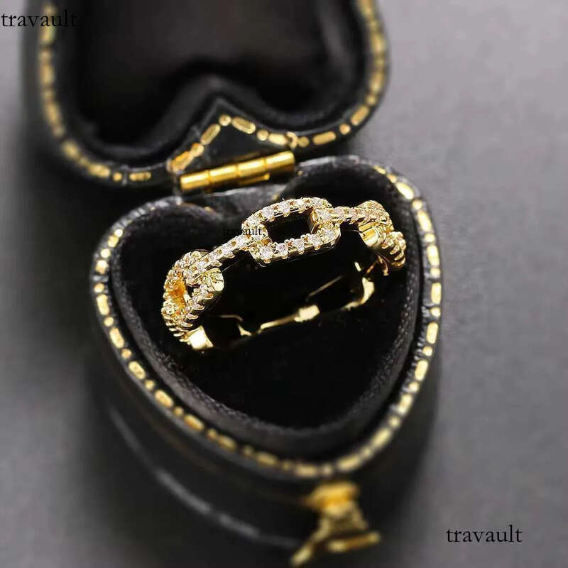 DHCollections Fashion Jewelry High Quality Trendy Ladies Woman 5mm Full CZ Zircon Chain Ring