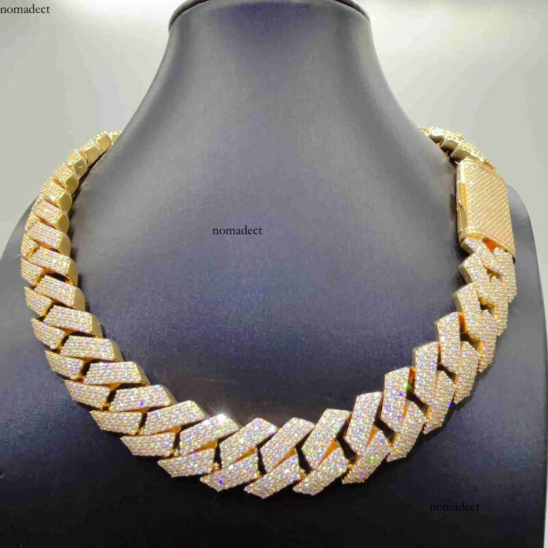 Pendant Necklaces Chains moissanite necklace designer jewelry cuban k chain Iced Out Pass Dia Tester Sterg Sier Necklace Moissanite chains 09