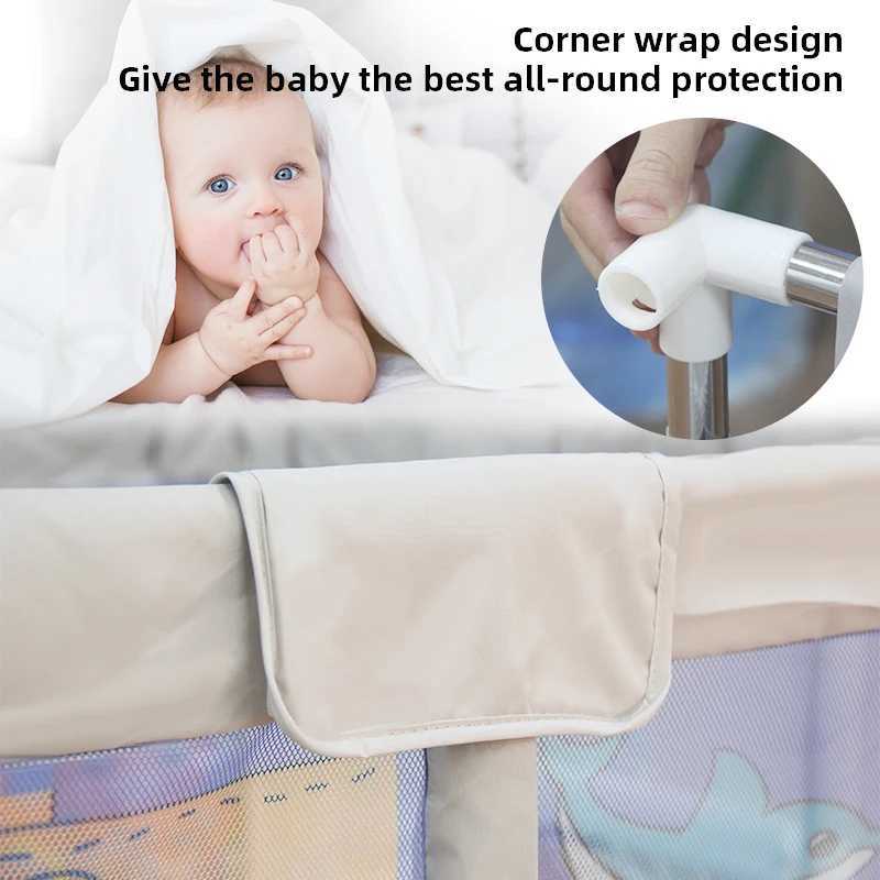 IMBABY Baby Playpens Cartoon Baby Corralitos with Protective Angle Playpen for Children Indoor Game Parks for Baby Playground C250929