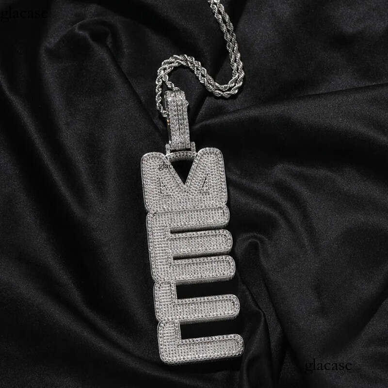 Hip Hop DIY Custom New Font Vertical A-Z Name Letters Pendant Necklace Jewelry 5f