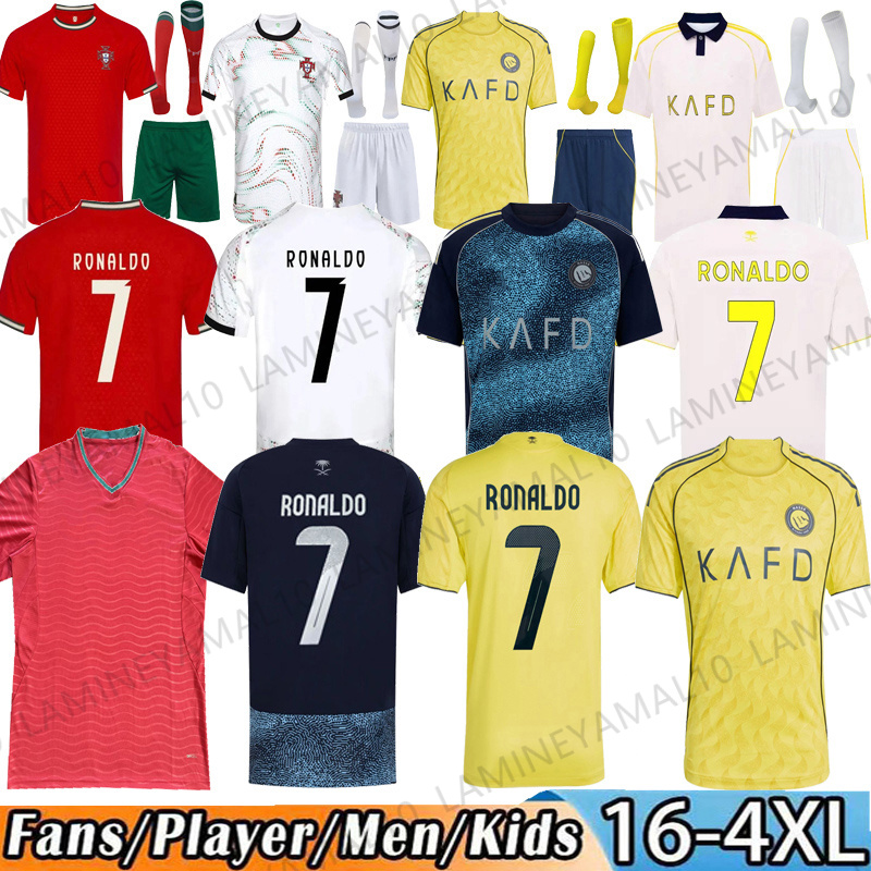 25 26 Ronaldo Portugal football shirt MANE Al Nasser FC 2025 2026 boys' fan player B.FERNANDES BERNARDO football shirt Riyadh JOAO FELIX