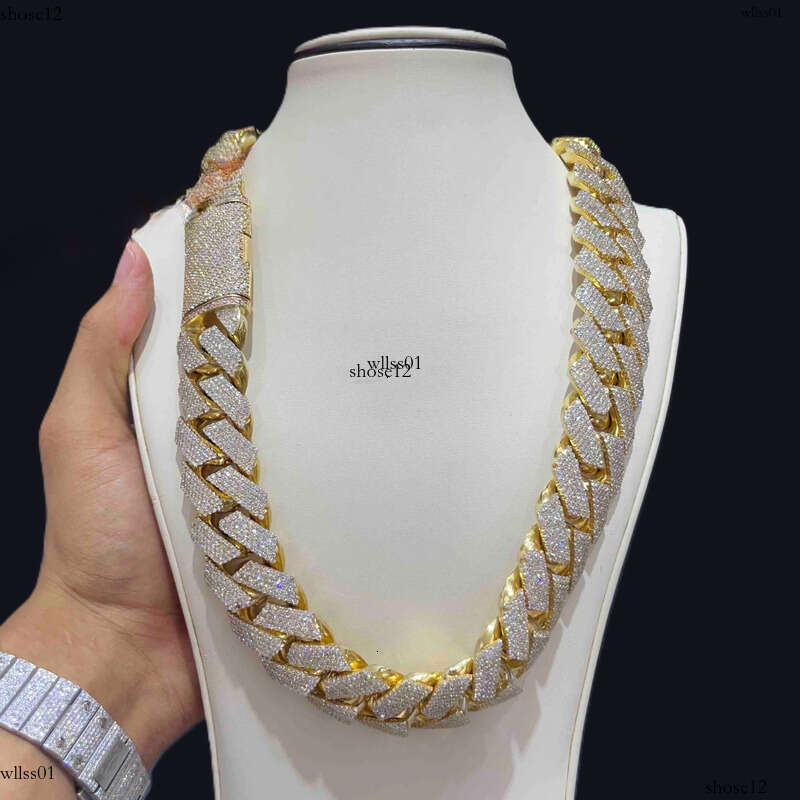 Custom 10k 14k Real Solid Gold Miami Cuban Link 20KT LG Dia Chain for Rappers Man VVS Moissanite Necklace Women