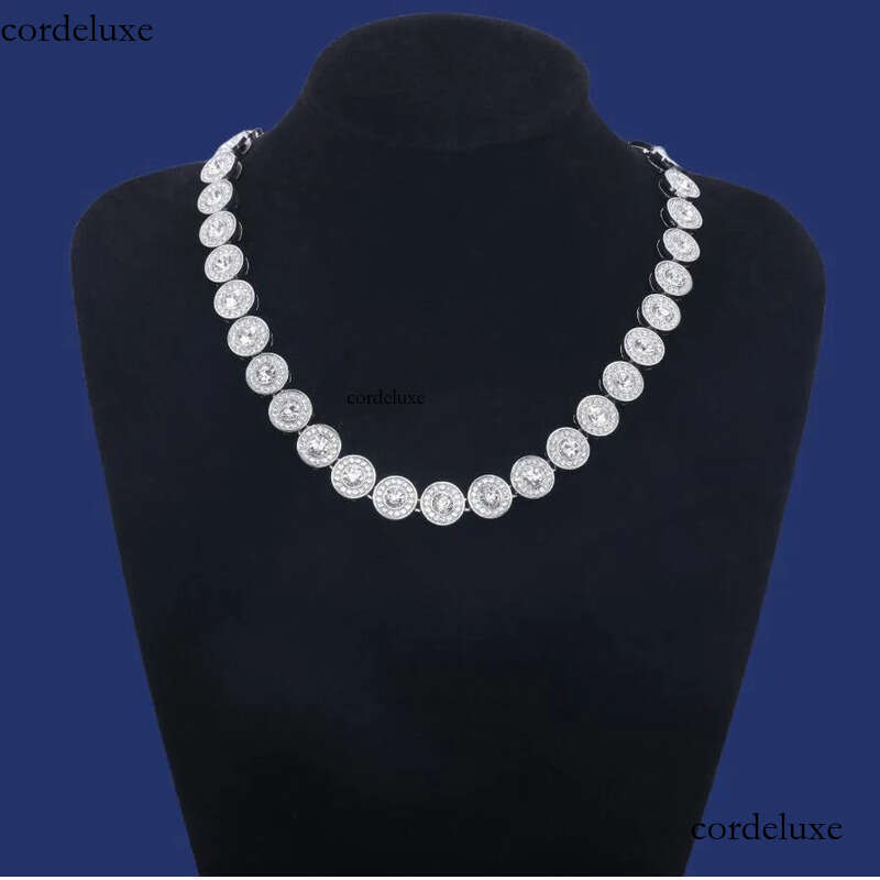 Dia designer for woman angelic iced out chain AAA beads moissanite jewelry plated sier necklace part wedding zh195 67