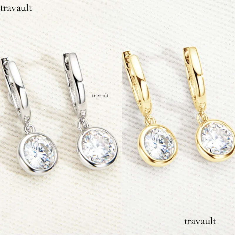 DJMAX 1CT for Women Top Original Sterling Sier Lady's Moissanite Dia Hoop Earrings New 2023