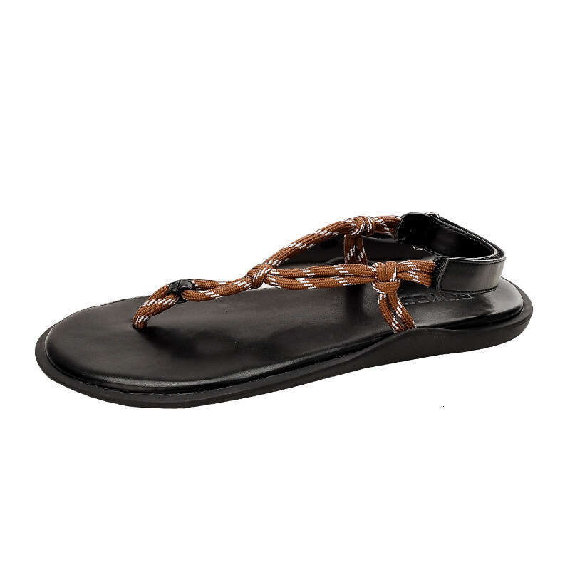 Sparkling Rhinestone Flat Sandals 2025 Summer New Toe Post Braided Rope Flip-Flops Soft Sole Fashion Roman Shoes for Women