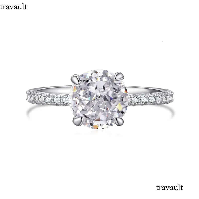 Fashionable wed designer ring for woman sterling sier dia round oval 5A zirconia love eternity promise wedding engagement rings gift box
