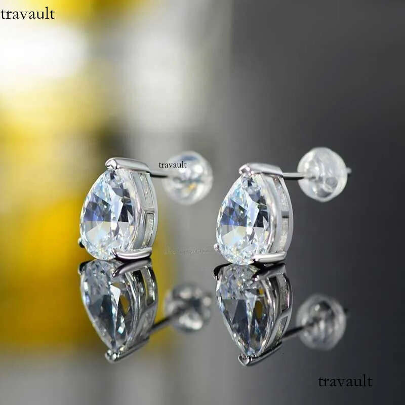 Zuanfa Best Selling Jewelry 1ct-3ct d Lab Pear Moissanite Dia Popular Sterling Sier Mens Stud Earrings