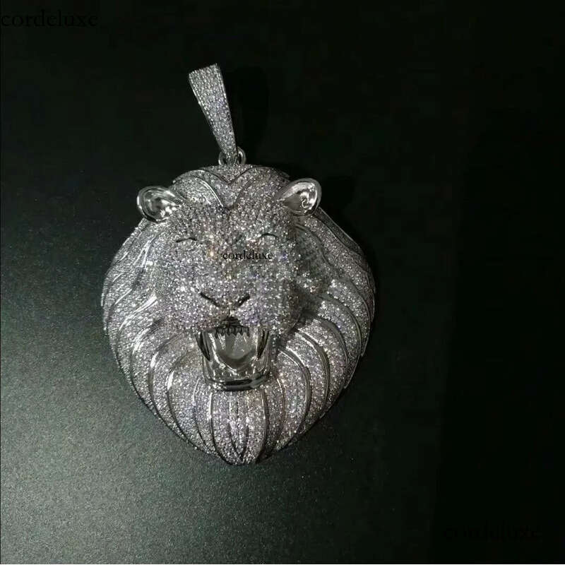 mens jewelry hip hop Iced out pendant designer necklace bling dia cuban link chain big pendants lion animal rapper accessories 0f