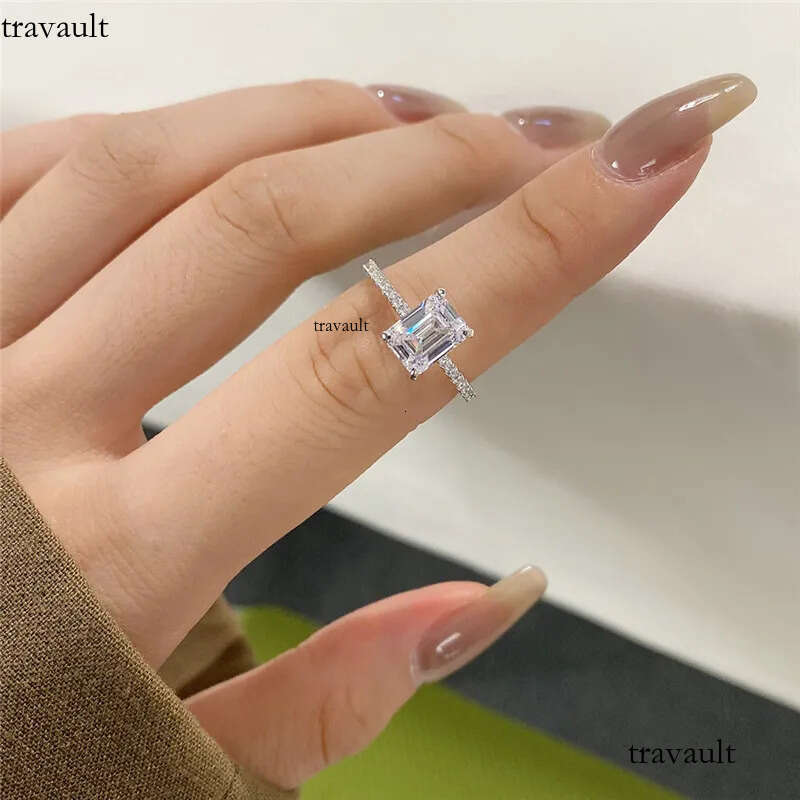 Fashionable wed designer ring for woman sterling sier dia round oval 5A zirconia love eternity promise wedding engagement rings gift box