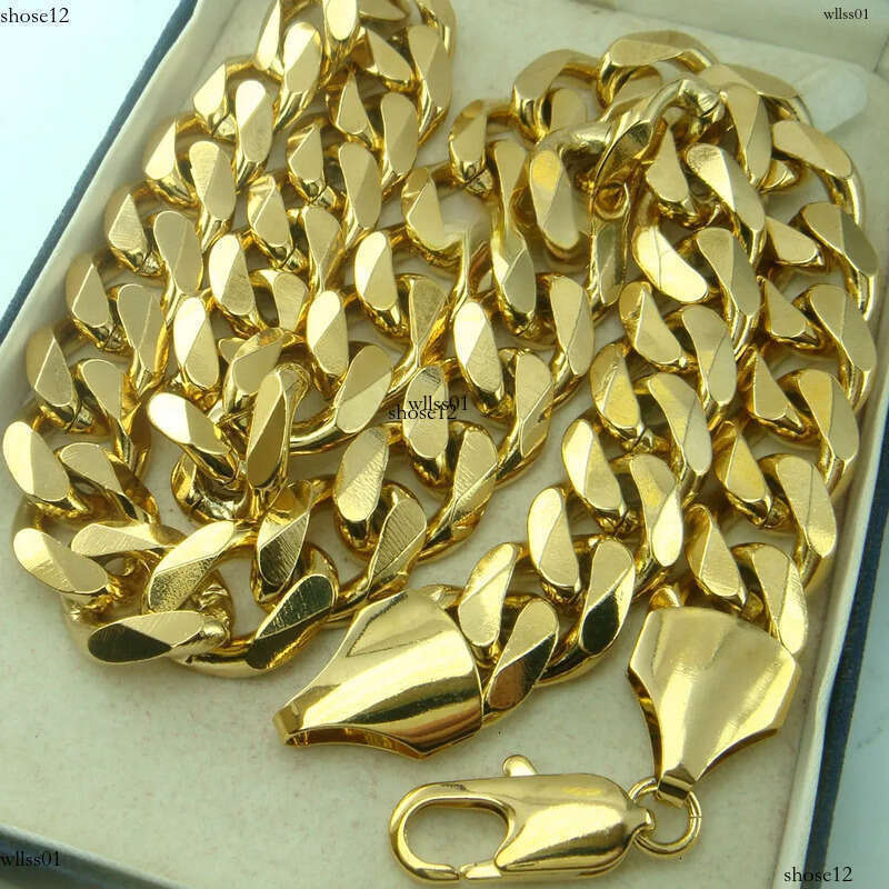 necklace miami chain Necklace Heavy Mens gold filled Solid Cuban Curb Chain
