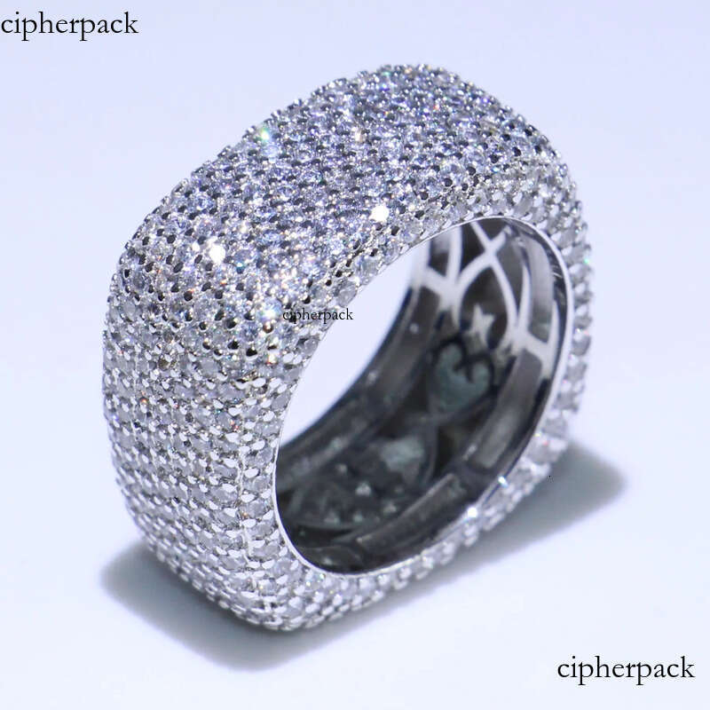 Stunning New Arrival Jewelry Sterling Siler Full Micro Pave White Sapphire CZ Gemstones Women Wedding Engagement Finger Ring 7d