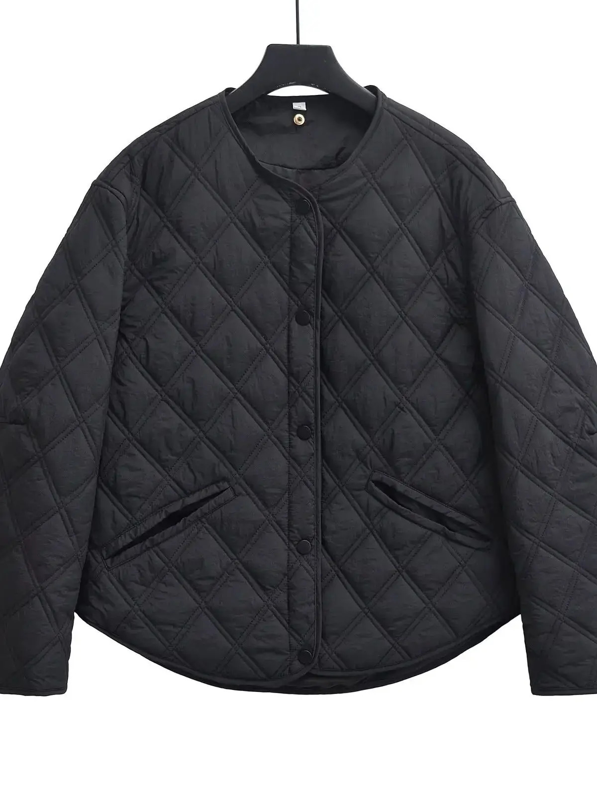 Fashion Autumn Winter Womens Casual Hooded Solid Black Padded Bomber Coats Female Basic Quilted Loose Parkas Jackets 250922