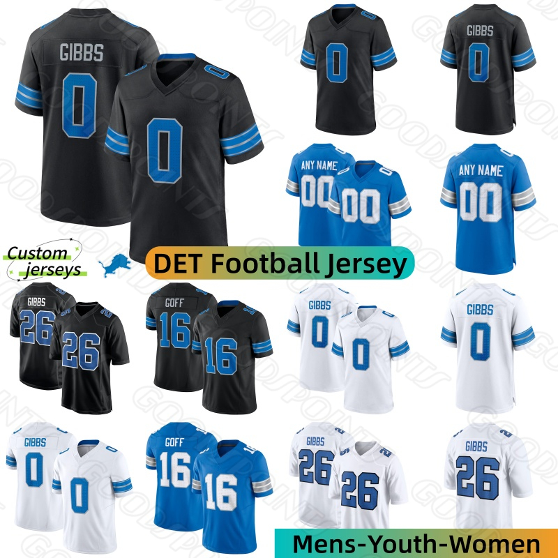 DetroitCity lions Football jerseys TeSLAA Gibbs Goff 14 St. Brown 97 Hutchinsons Game jersey Montgomery Jameson Williams Bates LaPorta Penei Sewell Football Jersey
