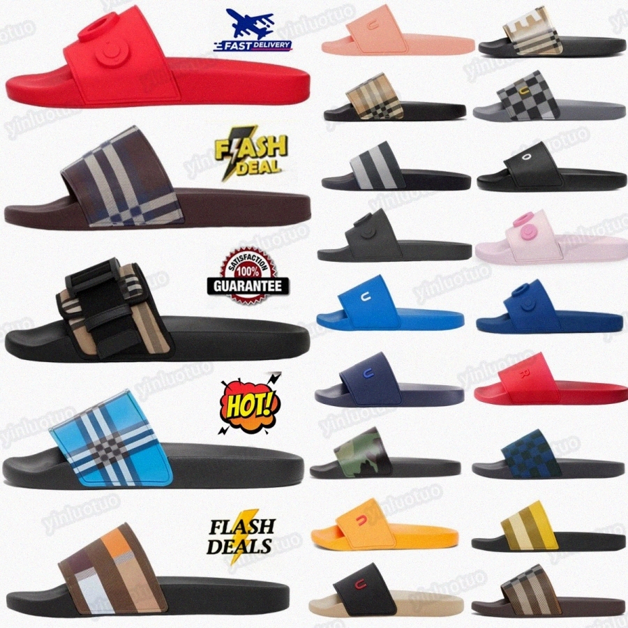 Check slippers Vintage Designer Slides Furley slipper Print sliders Cameron slide Archive Beige Clip Mangrove men Came Mens Women BlacknRL4#