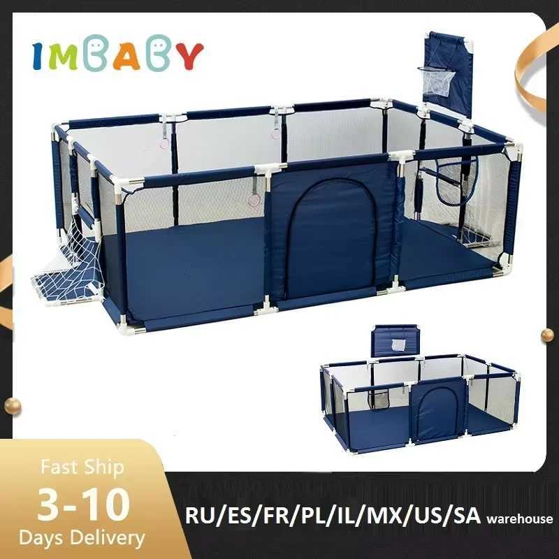 IMBABY Baby Playpens With Basketball Frame corralito for Babies Indoor Baby Playground Multifunctional Playpen for Children C250929