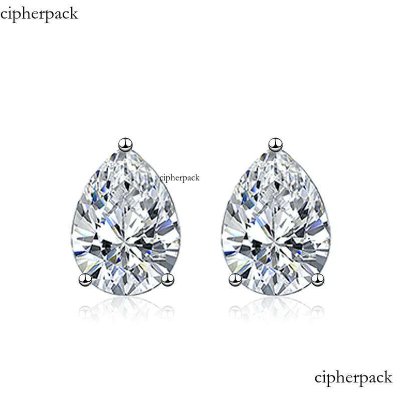 Rulalei Unique Brand Stud Earrings High Quality Jewelry Pure 100% Sterling Sier Water Drop Blue Moissanite Dia Party Women Wedding Earring Gift 16