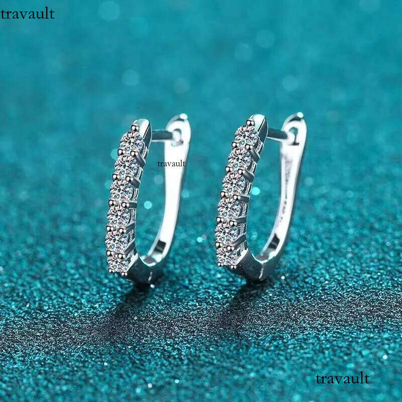 DHCollections Sier Hoop Earrings with Classic Sparkle Stones for Women Minimalist Daily Wear