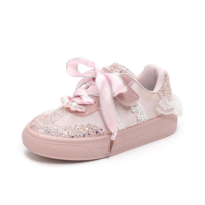 Crystal Glitter Casual Shoes Lace Pearl White Shoes Big Children's Sports Shoes Designer Designer Shoes Autumn New Luxury Shoes Men's And Wo