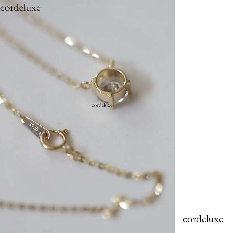 2024 Choucong Moissanite Dia Pendant Simple Fashion Jewelry Real 100% Sterling Sier 14K Gold Solitaire Gemstones Women Beach Clavicel Necklace Gift b4