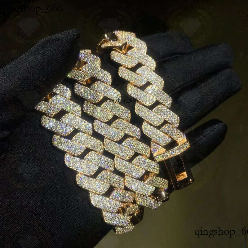 necklace moissanite designer jewelry cuban link chain Iced Out Pass Dia Tester vvs Moissanite Jewelry chains 85