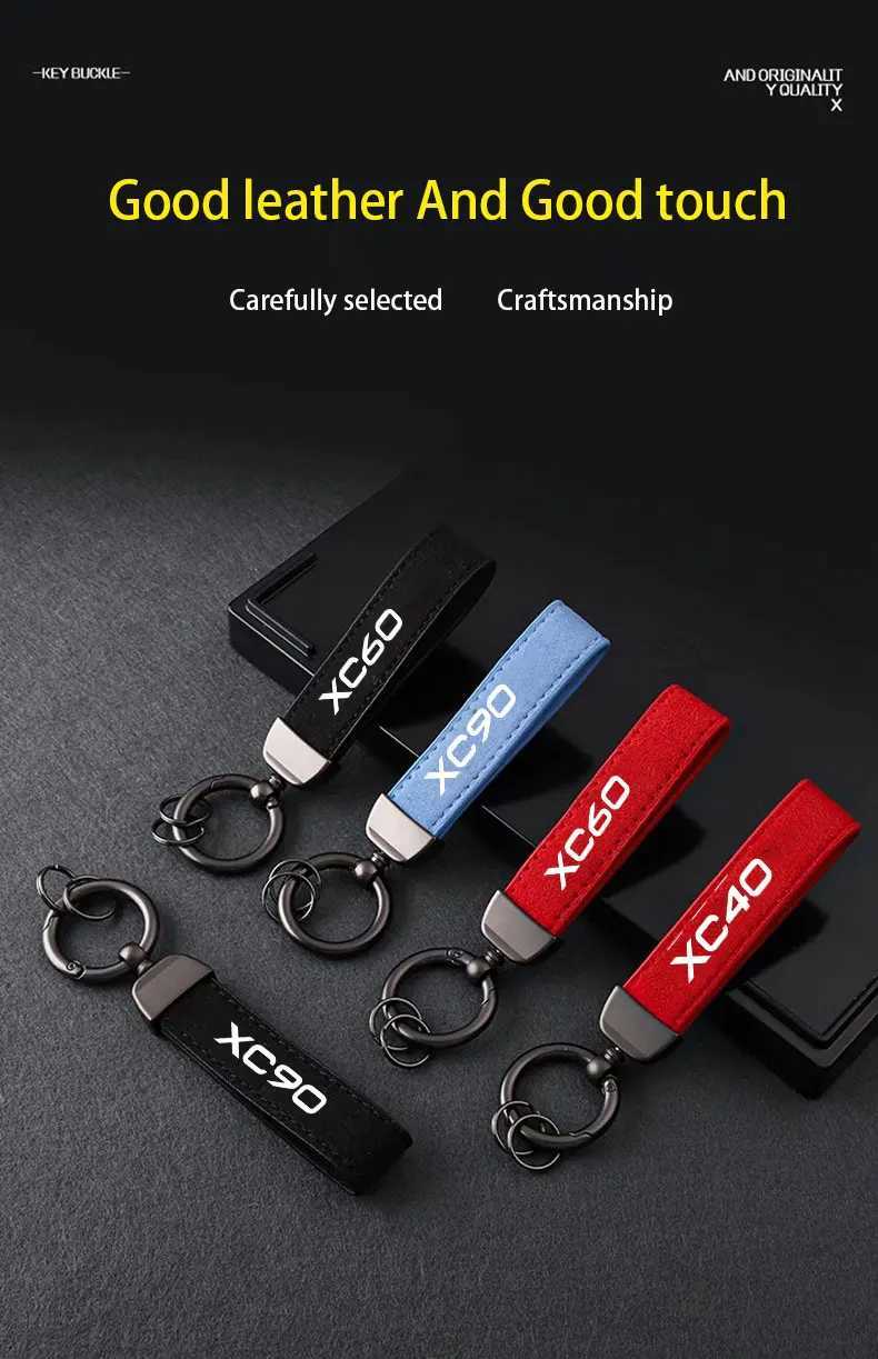 Car Suede Keychain Sport Key Ring Custom Gift With For Volvo XC40 XC40 XC60 XC60 XC90 XC90 key ring Car Accessorie W250915
