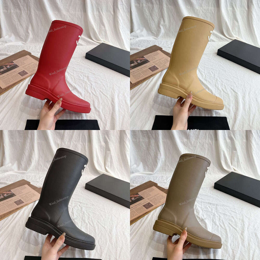 Designers Women Black Olive Vintage Platform CH Rainboots Fashion Boot Stylish Bottesijnbgt Elastic Ankle Boots Rain Shoes Non Slip Outdoor top top