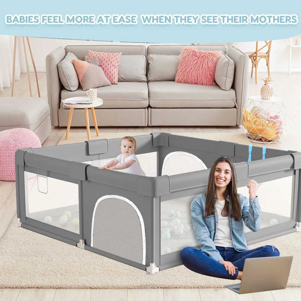 Playpen Indoor Playpen 6 Months 6 Years Old With Pull Tab Child Safety Barrier Playpen Ball Box Playpen C250929