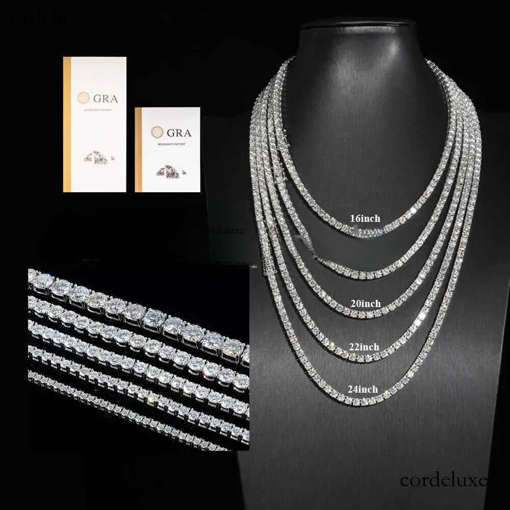 Pendant Fine hip hop jewelry sterling sier fashion vvs moissanite necklace dia mossanite tennis chain necklaces for women 9e
