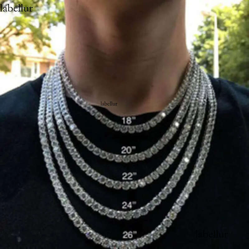 Necklace 3mm 4mm 5mm 6.5mm Mossanite Jewelry Sterling Sier D VVS1 Dia Necklaces Moissanite Tennis Chain Bracelets for women Men af