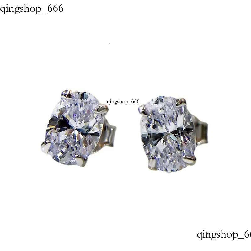 Choucong Drop Ship Top Sell Stud Earrings Moissanite Solitaire Simple Fashion Jewelry Sterling Sier Gold Fill Women Wedding Oval Dia Earring Gift 4b