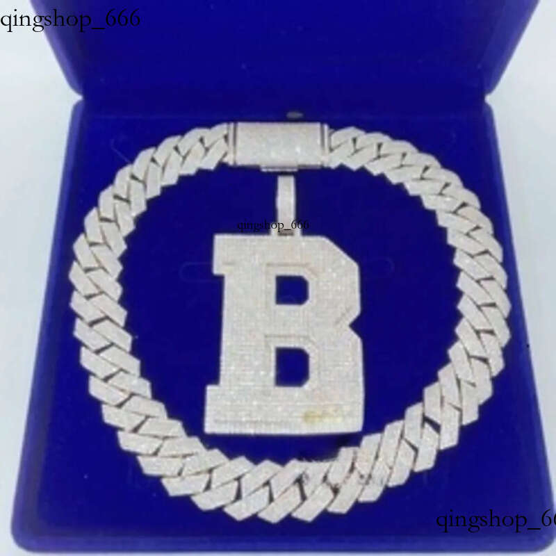 necklace moissanite chain Hip Hop Gold Iced Out Vvs Moissanite Dia Custom Letter Name Necklace 7d