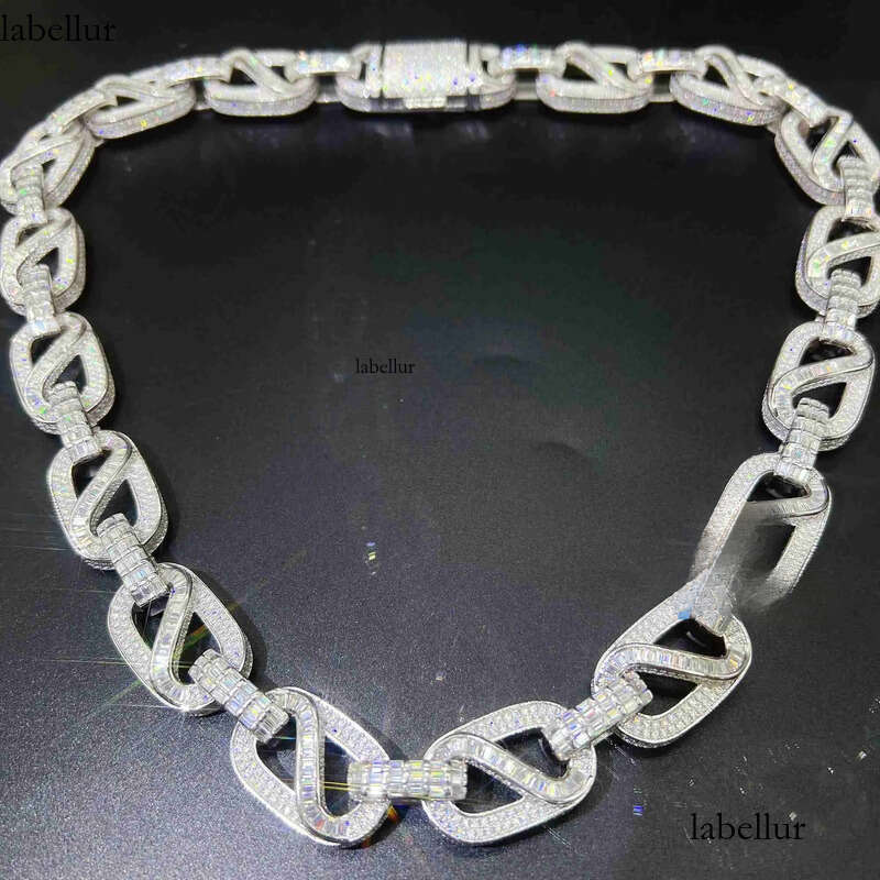 American Custom Hip Hop Fine Jewelry Necklace Bracelet Sier Iced Out Vvs Moissanite Dia Cuban Link Chain b5