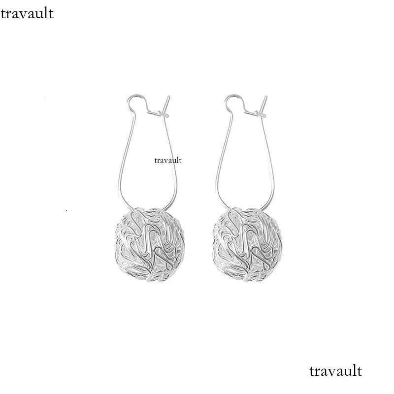 Korean Style Hollow Ball Pendant Stud Earrings for Women Vintage Party Jewelry Wholesale Sweet Friend Gift Aretes Brincos
