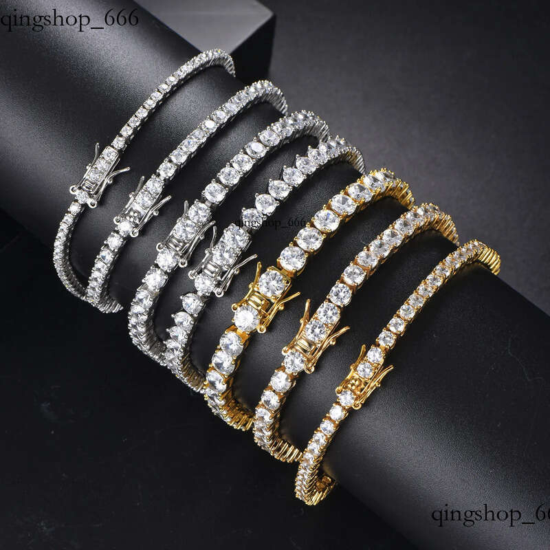 TennisChain Jewelry 2-6MM Tennis Chain Fashion Men and Women Hip-Hop Zircon Bracelet High-End Feel 15