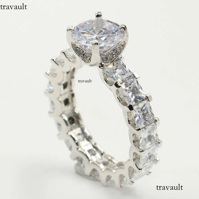 Victoria Wieck Jewelry Hot Sale Real Sterling Sier Round Shape White Topaz CZ Dia Women Wedding Princess Band Ring Gift