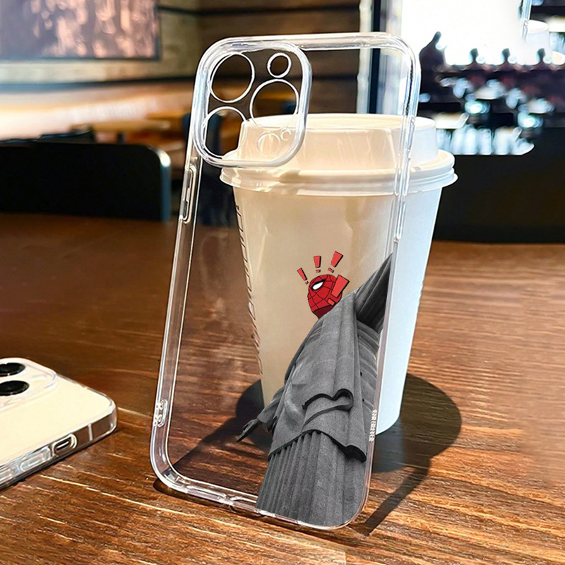 Case For Iphone 17 Stone Statue Spider Designed Pattern Soft Anti-scratch Phone Case optimally adapted to The Shape of The Mobile Phone, Partially Tra